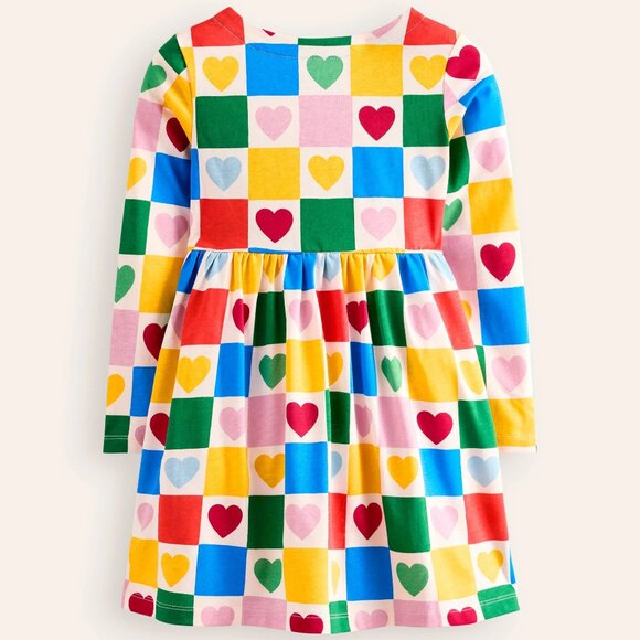 NWOT Mini Boden Long Sleeve Fun Jersey Dress - Picture 2 of 5
